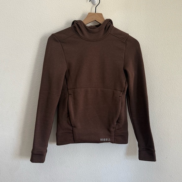NOBULL Performance Brown Fleece Pullover Hoodie Size XS - Picture 3 of 6